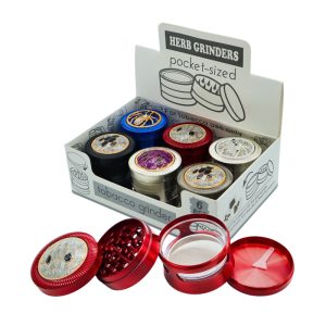 D&K COSMIC ZINC MATERIAL TALL GRINDER  WITH SIDE WINDOW -BOX OF 6