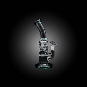 10'' RIPPLED HONEY COMB NECK BENT WATER PIPE GREEN