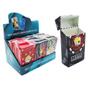 CASINO & POCKER STYLE CIGARETTES CASE 100MM BOX OF 12 (STR22409-100MM)