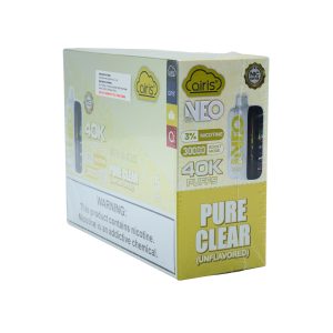 AIRIS NEO DISPOSABLE 40000PF PURE CLEAR 3% (UNFLAVORED) -BOX OF 5 (30000PF BOOST MODE - NIC CONTROL)
