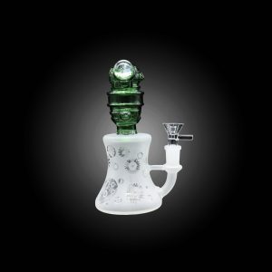 6.5'' WHITE CHARACTER COATED BEAR PANDA HEAD WATER PIPE GREEN