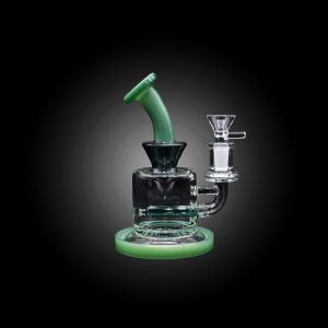 6.5'' MULTY HOSE CURVED HECK PERC WATER PIPE GREEN