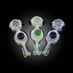 4.5'' SPIRAL LINE COLOR ROUND BELLY MIX COLOR HAND PIPE 8CT JAR