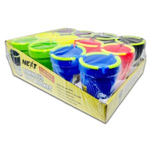 LUMINOUS ASSORTED COLORS BUTT BUCKET ASHTRAY 12CT DISPLAY (ATA20012)