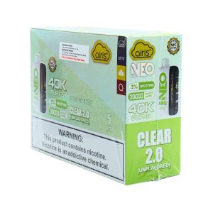 AIRIS NEO DISPOSABLE 40000PF CLEAR 2.0 3% (UNFLAVORED) -BOX OF 5 (30000PF BOOST MODE - NIC CONTROL)