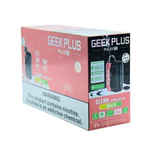 GEEK PLUS PULSE-X DISPOSABLE 40000PF CLEAR UNFLAVORED (SHAD-W-WI) 5% -BOX OF 5 (20000PF PULSE MODE)