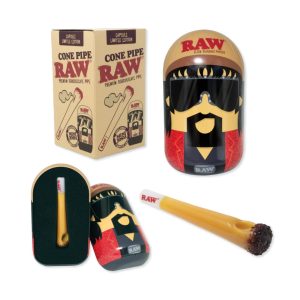 RAW CONE PIPE  (PREMIUM BOROSILICATE PIPE) INCLUDES MINI JOSH CAPSULE CASE