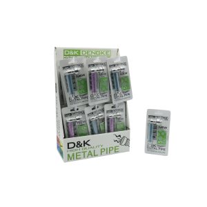 D&K TRANSPARENT TUBE DESIGN HAND PIPE WITH SCREEN -BOX OF 24 (DK8159T)