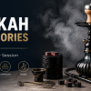 Hookah accessories like bowls and hoses placed neatly on a table Close-up of different hookah parts arranged for display Person setting up a hookah using various accessories