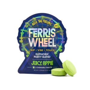FERRIS WHEEL EUPHOPIC PARTY BLEND CHEW TABLETS JUICY APPLE 2CT PACK -BOX OF 20 PACK