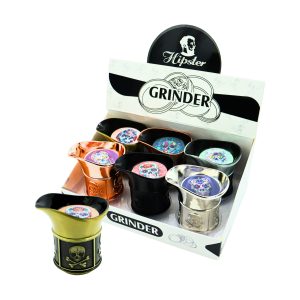 HIPSTER SKULL MUG DESIGN WITH 3D ON TOP GRINDER 4 PART -BOX OF 6