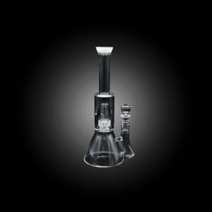 9'' URBAN GLASS MATRIX PERC BEAKER WATER PIPE WHITE