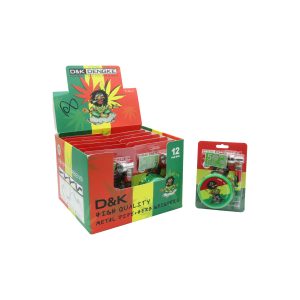 D&K BOB MARLEY THEME ACRYLIC GRINDER  WITH HAND PIPE & SCREEN 3CT SET -BOX OF 12 SET (DK7049A)