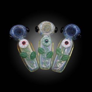 4.5'' FRIT DUST FLOWER PLANT ATTACHED MIX COLOR HAND PIPE 8CT JAR