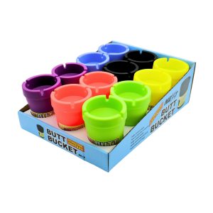 NEXT BUTT BUCKET EXTINGUISHING ASHTRAY - ASSORTED COLORS - 12CT DISPLAY (A20013C)