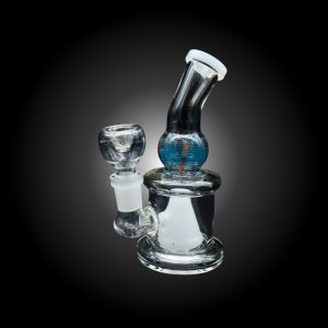 5.5'' COLORFULL GLOBE NECK BEND PERC WATERPIPE WHITE