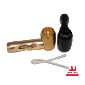 HIPSTER 4'' ALUMINUM HAND PIPE WITH GLASS BOWL WITH CLEANER MIXED COLOR PCS