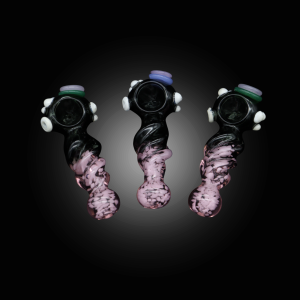 4.5'' TWISTED TUBE BLACK & PINK HAND PIPE 8CT JAR - 100000953273
