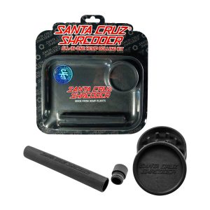 SANTA CRUZ ALL IN ONE HEMP ROLLING KIT (TRAY-GRINDER-JTUBE) -BLACK