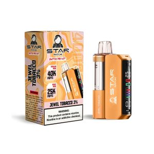 STARMAX SWITCH PRO KIT DISPOSABLE 40000PF JEWEL TOBACCO 3% -BOX OF 5 (25000PF BOOST MODE & POD + REUSABLE BATTERY)