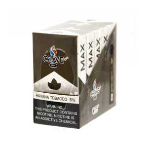 CRAVE PLUS MAX DISPOSABLE 2500PF HAVANA TOBACCO 5% NIC -BOX OF 10