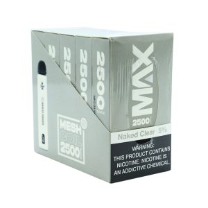 CRAVE PLUS MAX DISPOSABLE 2500PF NAKED CLEAR  5% NIC -BOX OF 10