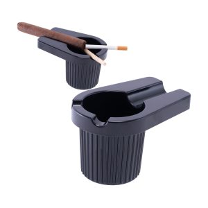 BLACK ROAD WARRIOR CAR ASHTRAY - (CIGAR & CIG) (AT12D)