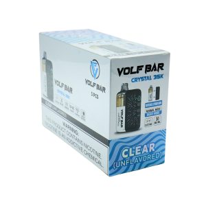VOLF BAR CRYSTAL KIT 35K DISPOSABLE 35000PF CLEAR (UNFLAVORED) 3% -BOX OF 5 - 6970890274871