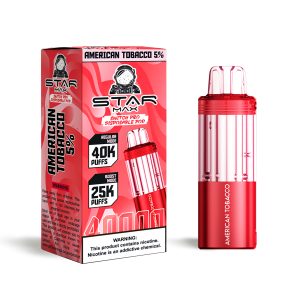 STARMAX SWITCH PRO POD DISPOSABLE 40000PF AMERICAN TOBACCO 5% -BOX OF 5 (25000PF BOOST MODE) - 632125254008