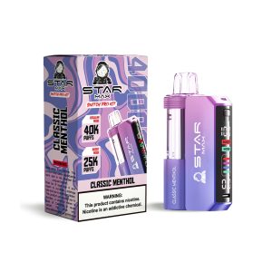 STARMAX SWITCH PRO KIT DISPOSABLE 40000PF CLASSIC MENTHOL 5% -BOX OF 5 (25000PF BOOST MODE & POD + REUSABLE BATTERY)