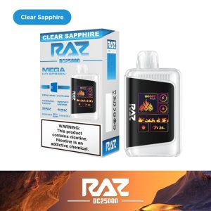 RAZ DISPOSABLE DC25000PF CLEAR SAPPHIRE 5% -BOX OF 5 (15000PF BOOST MODE)