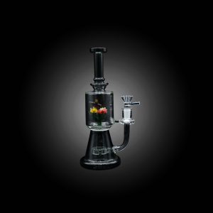 9.5'' FLOWER STEM PERC WATER PIPE BLACK