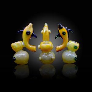 6'' YELLOW FUME DOLPHIN BUBBLER HAND PIPE 7CT JAR - 100000951535