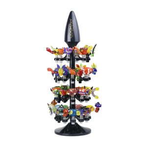 LOOKAH HEAVY GLASS BOWL 14MM MIXED DESIGN 40 PCS WITH LOOKAH DISPLAY STAND (LARGE)