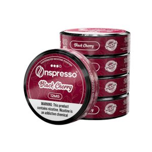 ONSPRESSO CAFFEINATED NICOTINE POUCHES CLASSIC BLACK CHERRY 12MG -PACK OF 5