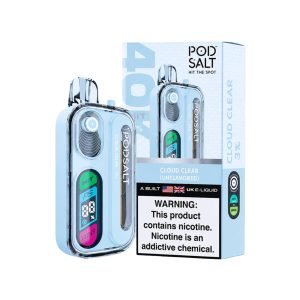 POD SALT HIT 40K DISPOSABLE 40000PF CLOUD CLEAR (UNFLAVORED) 3% -BOX OF 5