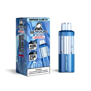 STARMAX SWITCH PRO POD DISPOSABLE 40000PF SAPPHIRE CLEAR 3% -BOX OF 5 (25000PF BOOST MODE) - 632125253841