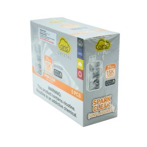 AIRIS CRYSTAL DISPOSABLE 15000PF SPARK CLEAR (UNFLAVORED) 3% -BOX OF 5