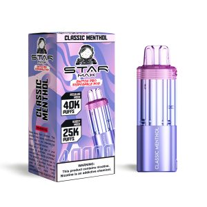 STARMAX SWITCH PRO POD DISPOSABLE 40000PF CLASSIC MENTHOL 5% -BOX OF 5 (25000PF BOOST MODE) - 632125253926