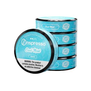 ONSPRESSO CAFFEINATED NICOTINE POUCHES CLASSIC COOL MINT 6MG -PACK OF 5