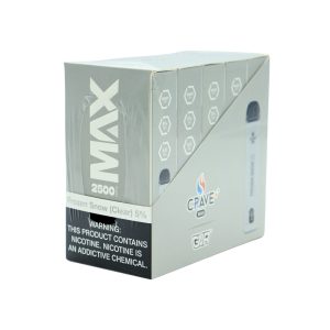 CRAVE PLUS MAX DISPOSABLE 2500PF FROZEN SNOW (CLEAR) 5% NIC -BOX OF 10