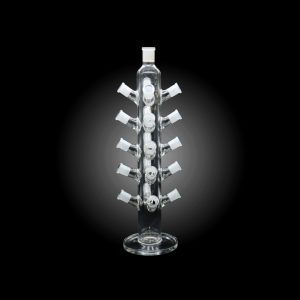 16'' ALPHA GLASS BOWL HOLDER FOR 14MM & 18MM 20PCS JOINT DISPLAY CLEAR