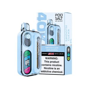 POD SALT HIT 40K DISPOSABLE 40000PF SMOOTH CLEAR (UNFLAVORED) 3% -BOX OF 5