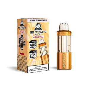 STARMAX SWITCH PRO POD DISPOSABLE 40000PF JEWEL TOBACCO 5% -BOX OF 5 (25000PF BOOST MODE)