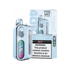 POD SALT HIT 40K DISPOSABLE 40000PF CLEAR SAPPHIRE (UNFLAVORED) 3% -BOX OF 5