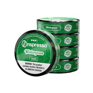 ONSPRESSO CAFFEINATED NICOTINE POUCHES CLASSIC WINTERGREEN 12MG -PACK OF 5