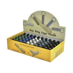 RUBBERIZED CIGAR PUNCHER WITH KEY RING 50CT BOX (PP010)