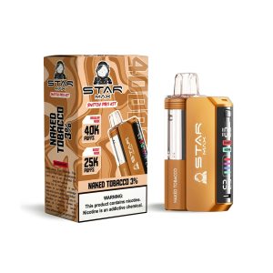 STARMAX SWITCH PRO KIT DISPOSABLE 40000PF NAKED TOBACCO 3% -BOX OF 5 (25000PF BOOST MODE & POD + REUSABLE BATTERY)