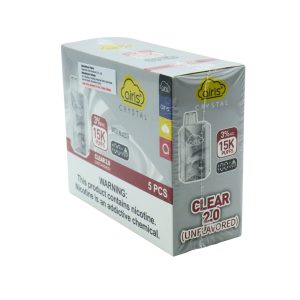 AIRIS CRYSTAL DISPOSABLE 15000PF CLEAR 2.0 (UNFLAVORED) 3% -BOX OF 5