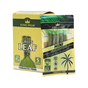 KING PALM GREEN LEAF ROLLS (1GM EACH) MINI SIZE WITH HUMIDITY PACK 5CT PK -BOX OF 8 PACK